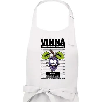 Kuchyňská zástěra Vinná réva odsouzena Rulandské modré - Pánská zástěra na vaření - Univerzální velikost ( Bílá )