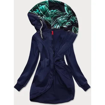 Dámská mikina Tmavě modrá dlouhá dámská rozepínací mikina (AMG815) odstíny modré S (36)