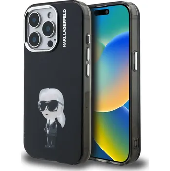 Náhradní kryt pro mobilní telefon Karl Lagerfeld IML Aquarelle Karl zadní kryt pro iPhone 15 Pro Max Black