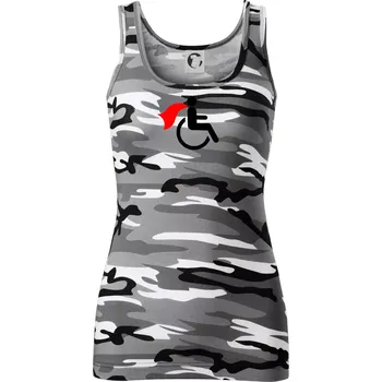 Dámské tričko Super vozíčkář - Dámské Maskáčové tílko - XS ( Šedý maskáč )