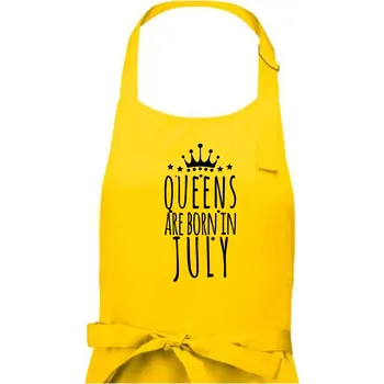 Kuchyňská zástěra Queens are born in July - Dámská zástěra na vaření - Univerzální velikost ( Žlutá )