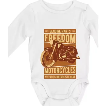 Kojenecký body Motorcycles freedom - Body kojenecké s dlouhým rukávem - Dlouhý r. do 3 měs ( Bílá )
