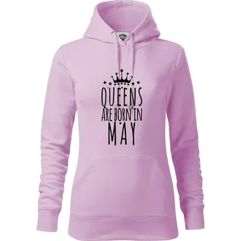 Dámská mikina Queens are born in May - Mikina dámská Cape s kapucí - S ( Orchid )