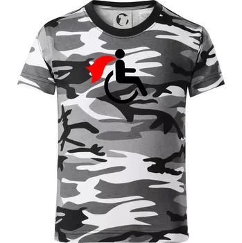 Chlapecké tričko Super vozíčkář - Dětské maskáčové triko - 134 cm/8 let ( Šedý maskáč )