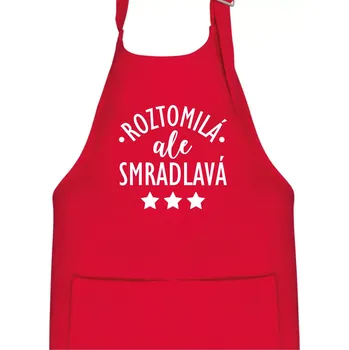 Kuchyňská zástěra Roztomilá, ale smradlavá - Dětská zástěra na vaření - Univerzální velikost ( Červená )