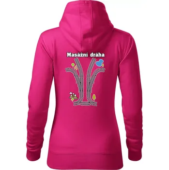 Dámská mikina Masážní dráha - Mikina dámská Cape s kapucí - XS ( Purpurová )