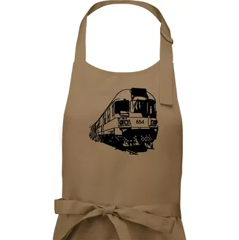 Kuchyňská zástěra Vlak 854 bok - Pánská zástěra na vaření - Univerzální velikost ( Cappuccino )