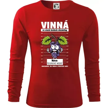 Pánské oblečení Vinná réva odsouzena Rulandské modré - Triko s dlouhým rukávem FIT-T long sleeve - S ( Červená )