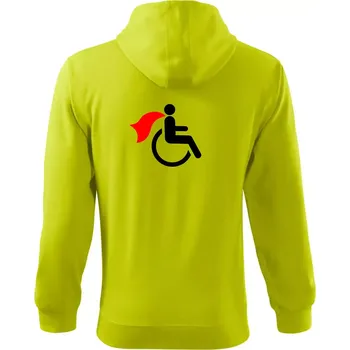 Pánská mikina Super vozíčkář - Mikina s kapucí na zip trendy zipper - 3XL ( Limetková )