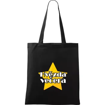 Nákupní taška Hvězda večera - Taška bavlněná - 42 x 38 cm ( Černá )