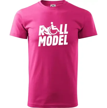 Pánská móda Roll model - Klasické pánské triko vyšší gramáže - L ( Purpurová )