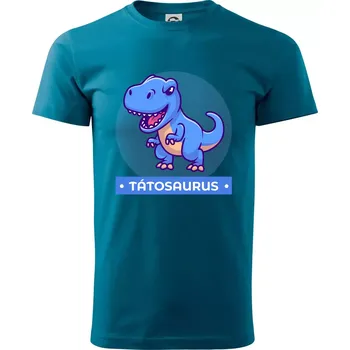 Pánské tričko Dinosauří rodina - táta - Klasické pánské triko vyšší gramáže - XS ( Petrolejová )