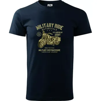 Pánské tričko Military Ride - Triko extra velké (5-8XL) - 7XL ( Námořní modrá (téměř černá) )