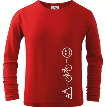 Chlapecké tričko Hory kolo úsměv - Triko dětské Long Sleeve - 122 cm/6 let ( Červená )