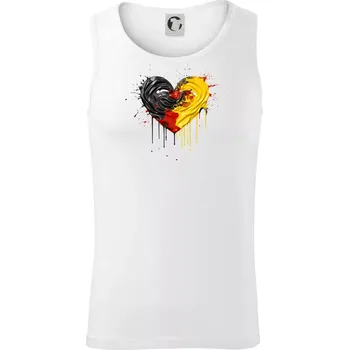 Srdce rozprsknuté - Německé barvy - Tílko pánské Core - M ( Bílá )