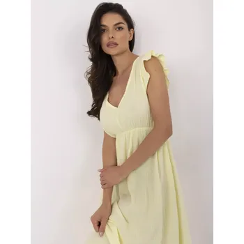 Dámské šaty Šaty MI SK 122126.77 světle žluté jedna velikost