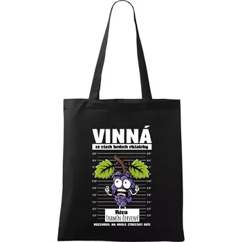 Nákupní taška Vinná réva odsouzena Tramín červený - Taška bavlněná - 42 x 38 cm ( Černá )