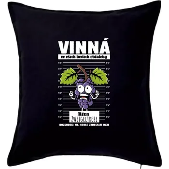 Polštář Vinná réva odsouzena Zweigeltrebe - Polštář 50x50 - 50x50 - Včetně výplně ( Černá )
