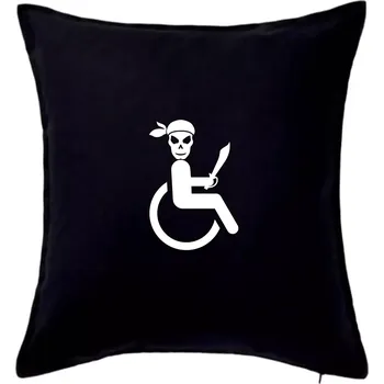 Polštář Pirát vozíčkář - Polštář 50x50 - 50x50 - Pouze potah ( Černá )