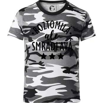 Chlapecké tričko Roztomilá, ale smradlavá - Dětské maskáčové triko - 104-110cm / 3-4 roky ( Šedý maskáč )