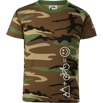 Chlapecké tričko Hory kolo úsměv - Dětské maskáčové triko - 122 cm/6 let ( Hnědý maskáč )