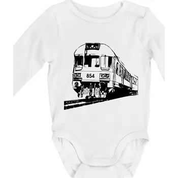Vlak 854 - Body kojenecké s dlouhým rukávem - Dlouhý r. do 3 měs ( Bílá )