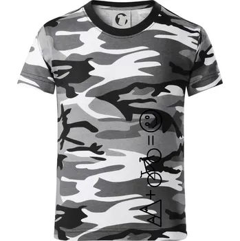 Chlapecké tričko Hory kolo úsměv - Dětské maskáčové triko - 146 cm/10 let ( Šedý maskáč )