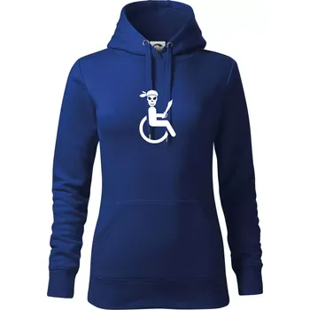 Dámská mikina Pirát vozíčkář - Mikina dámská Cape s kapucí - S ( Královská modrá )