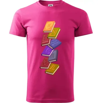 Knihomol letící knihy - Klasické pánské triko vyšší gramáže - XS ( Purpurová )
