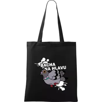 Nákupní taška Bacha na hlavu - Taška bavlněná - 42 x 38 cm ( Černá )