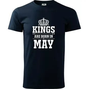 Pánské tričko Kings are born in May - Triko extra velké (5-8XL) - 6XL ( Námořní modrá (velmi tmavá - téměř černá) )