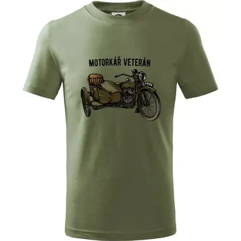 Motorkář veterán - Tričko dětské bavlněné - 104-110cm / 3-4 roky ( Khaki )