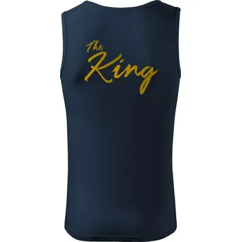 The King - His Queen - psací - Tílko pánské Core - S ( Námořní modrá (velmi tmavá - téměř černá) )