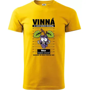 Pánské tričko Vinná réva odsouzena Tramín červený - Triko extra velké (5-8XL) - 6XL ( Žlutá )