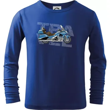Chlapecké tričko Cestovní motorka Amerika modrá - Triko dětské Long Sleeve - 122 cm/6 let ( Královská modrá )