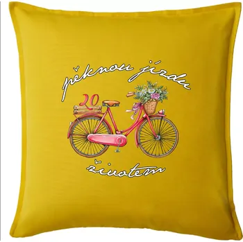 Polštář Pěknou jízdu životem 20 - Polštář 50x50 - 50x50 - Pouze potah ( Žlutá )