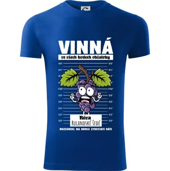 Pánské tričko Vinná réva odsouzena Rulandské šedé - Viper FIT - Pánské zůžené tričko - L ( Královská modrá )