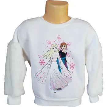 Dívčí mikina Sun City Dívčí mikina FROZEN přes hlavu s chlupatými rukávy bílá Barva: Bílá, Velikost: 116