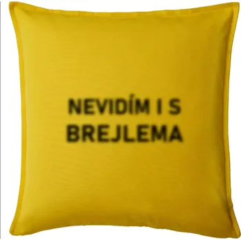 Polštář Nevidím i s brejlema - Polštář 50x50 - 50x50 - Pouze potah ( Žlutá )