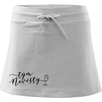 Dámská sukně Tým nevěsty bílé víno - Sportovní sukně - two in one - L ( Bílá )