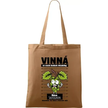 Nákupní taška Vinná réva odsouzena Sauvignon - Taška bavlněná - 42 x 38 cm ( Cappuccino )