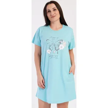 Dámské šaty Dámské domácí šaty s krátkým rukávem Motýl lososová 4XL