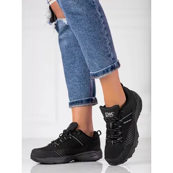 Dámská treková obuv Pěkné dámské trekingové boty černé bez podpatku 41