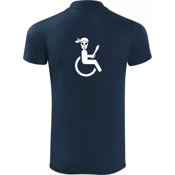 Pánská košile Pirát vozíčkář - Polokošile Victory sportovní (dresovina) - L ( Námořní modrá (velmi tmavá - téměř černá) )