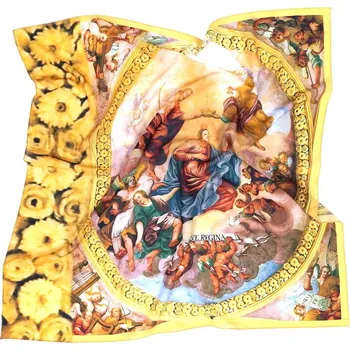 Šátek HEDVA ČESKÝ BROKÁT Šátek PESh 525 70x70 tisk KAPLE V LIPKÁCH