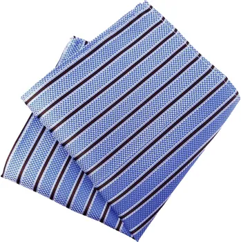 Pánské sako HEDVA ČESKÝ BROKÁT Kapesníček ČH 409 pruh hnědá/ světle modrá KRB