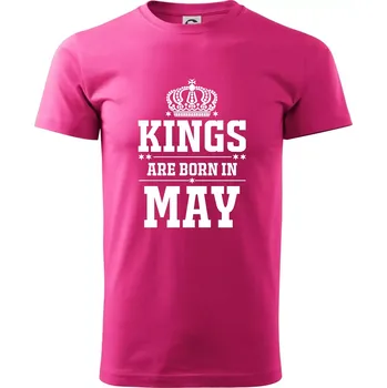 Pánské tričko Kings are born in May - Klasické pánské triko vyšší gramáže - S ( Purpurová )