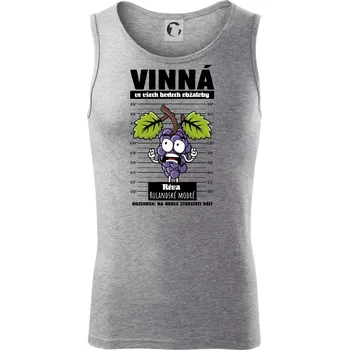 Vinná réva odsouzena Rulandské modré - Tílko pánské Core - S ( Tmavě šedý melír )