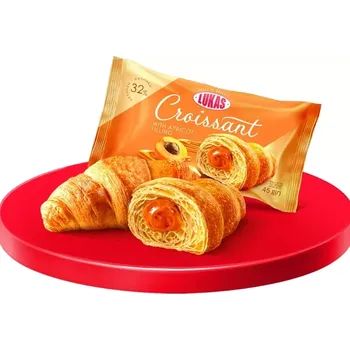 Croissant LUKAS s meruňkovou náplní 45 g (Klasický croissant s meruňkovou krémovou náplní - z listového těsta 45 g)
