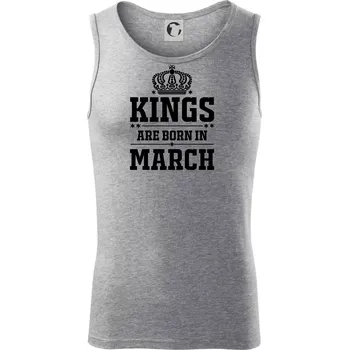 Kings are born in March - Tílko pánské Core - 2XL ( Tmavě šedý melír )
